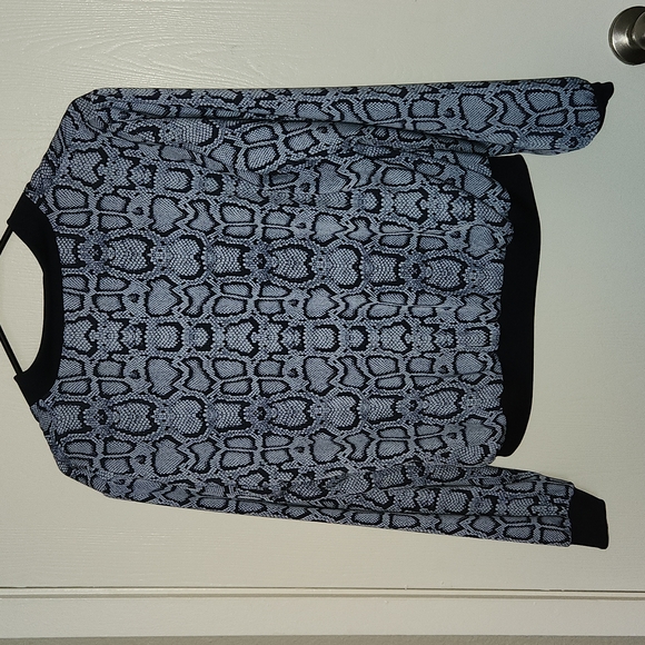 Stella & Dot Navy/Snake Print Reversible Bomber Jacket - S - Picture 7 of 9